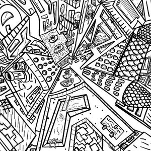 Eine Stadt in Vogelperspektive.